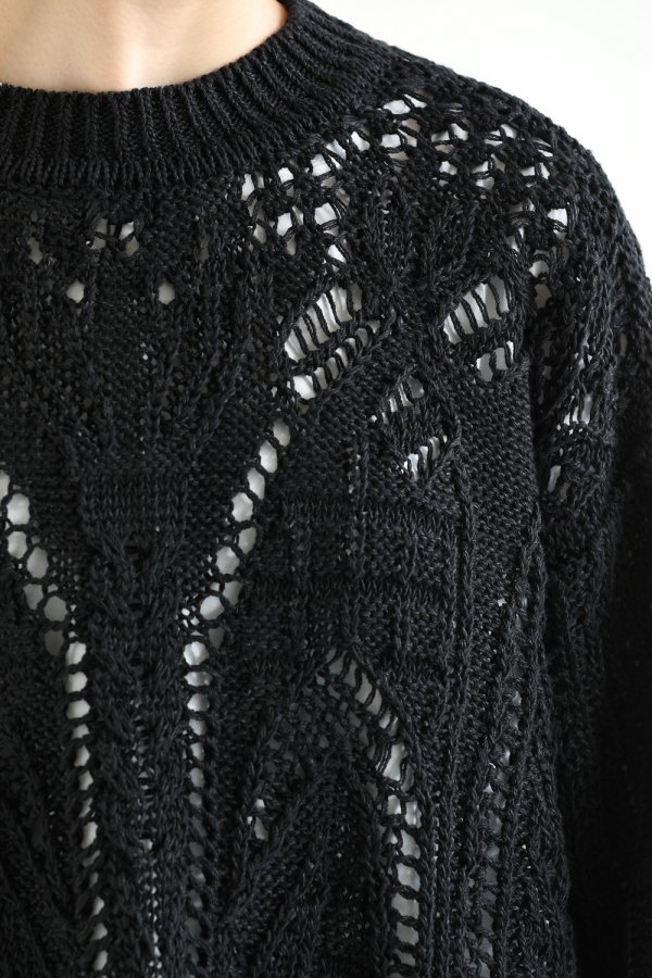 Mame Kurogouchi(マメ) Curtain Lace Pattern Knitted Pullover - YAMAROKU（ヤマロク）  オンラインストア