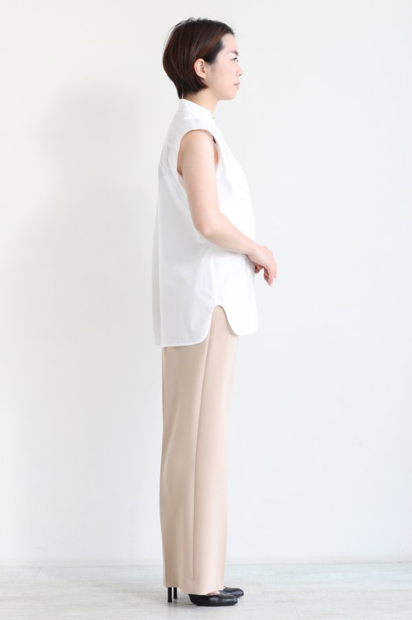 Mame Kurogouchi(マメ) Botanical Embroidery Sleeveless Shirt WHITE 