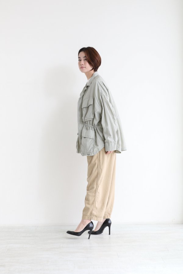 unfil(アンフィル) cotton&silk-twill military jacket - YAMAROKU 