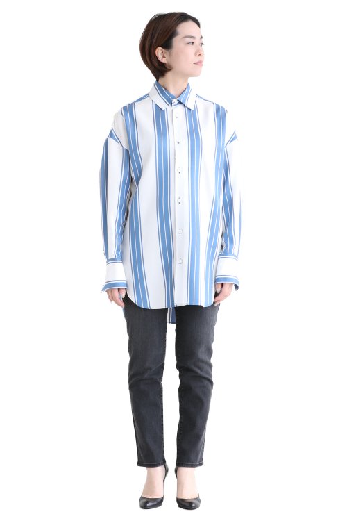 MACPHEE(マカフィ) TENCELL TWILL オーバーサイズシャツ ライトブルー系 - YAMAROKU（ヤマロク） オンラインストア