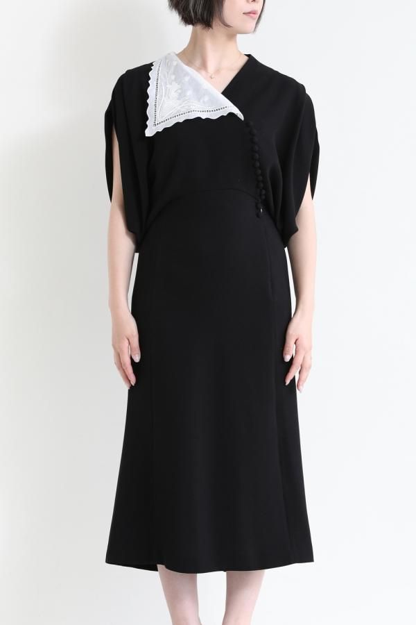 つやあり Lace Flap Collar Classic Dress black 2 | www.italtras.com