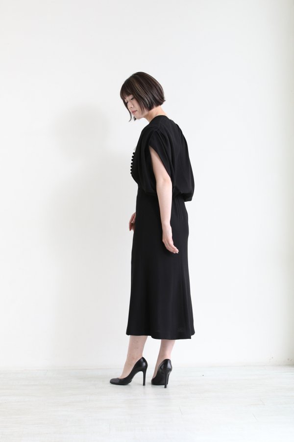 Mame Kurogouchi(マメ) Lace Flap Collar Classic Dress - YAMAROKU 
