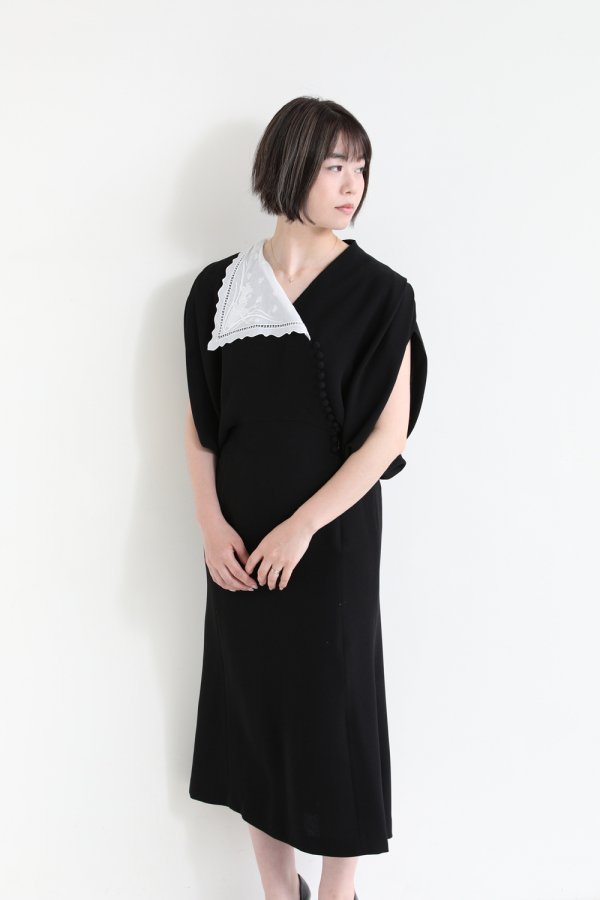 Mame マメ Lace Flap Collar Classic Dress-