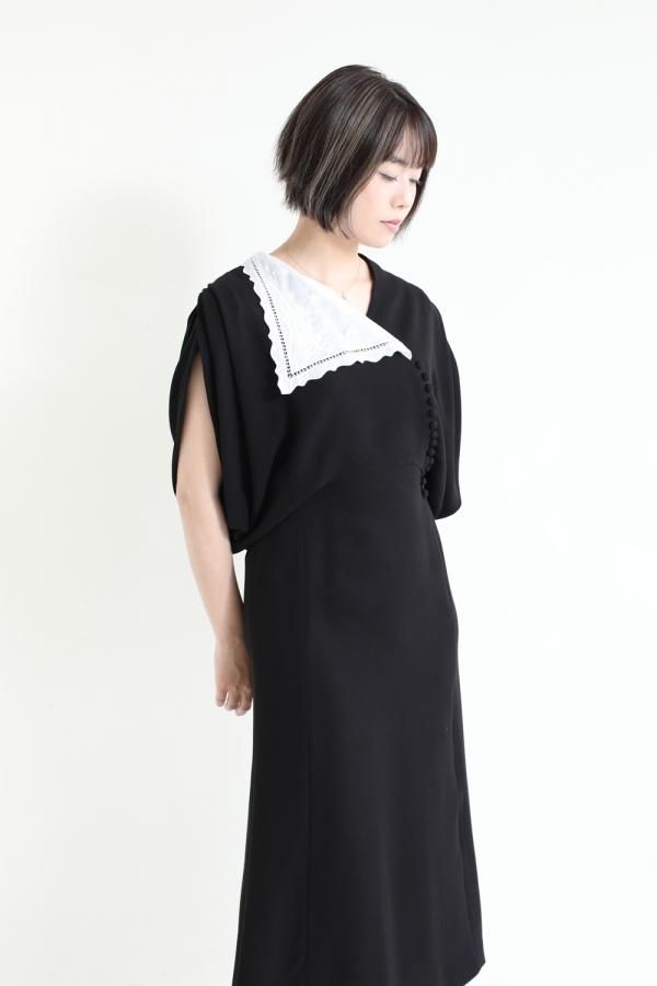 Mame Kurogouchi(マメ) Lace Flap Collar Classic Dress - YAMAROKU ...