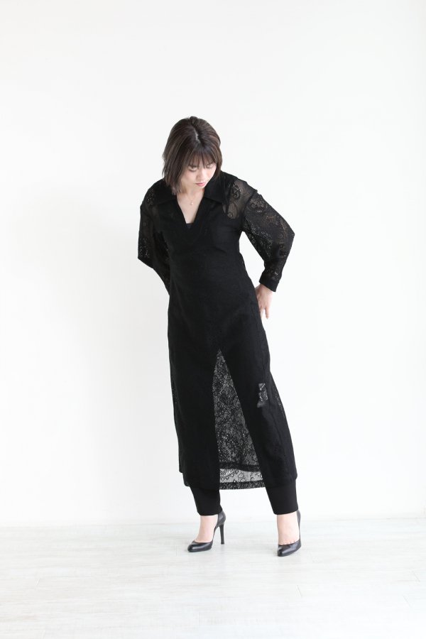 Mame Kurogouchi(マメ) Curtain Lace Jacquard Jersey Dress