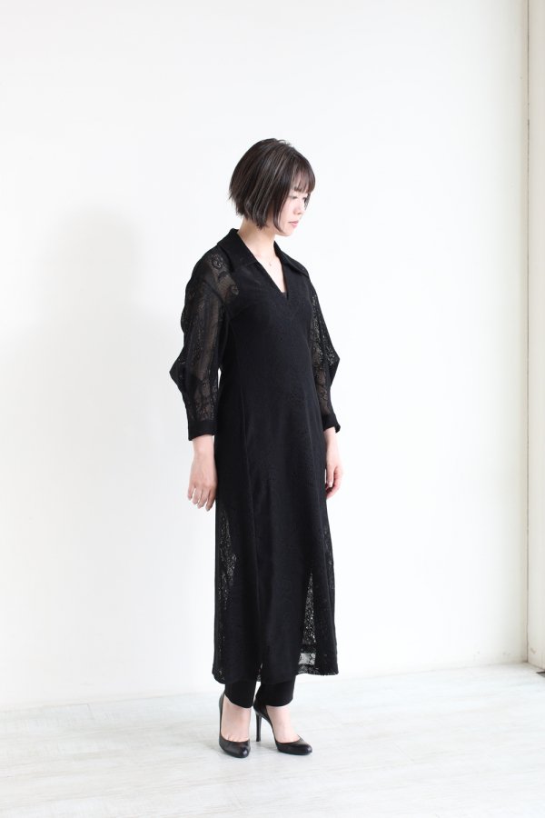 Mame Kurogouchi(マメ) Curtain Lace Jacquard Jersey Dress 