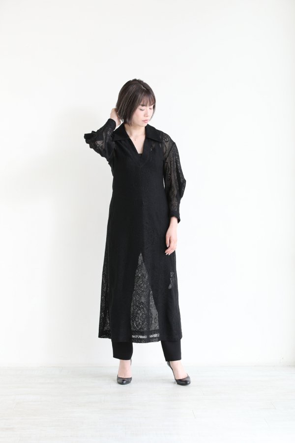 Mame Kurogouchi(マメ) Curtain Lace Jacquard Jersey Dress ...