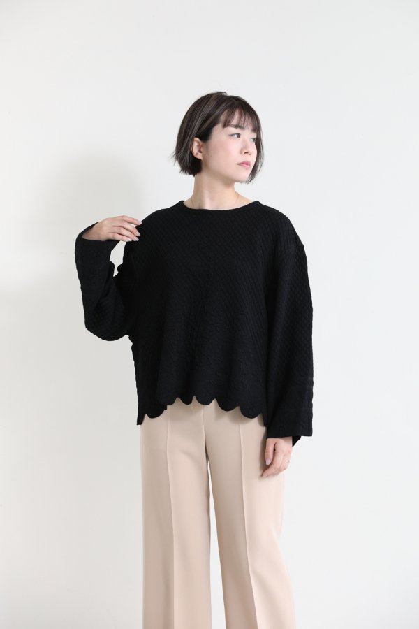 Mame Kurogouchi(マメ) Scallop Cut Knitted Pullover - YAMAROKU