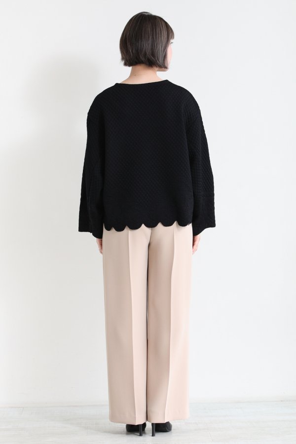 Mame Kurogouchi(マメ) Scallop Cut Knitted Pullover - YAMAROKU