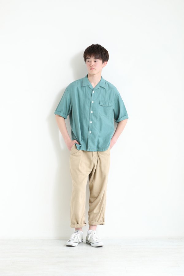 unfil(アンフィル) 【MENS】cotton&silk-twill open collar short