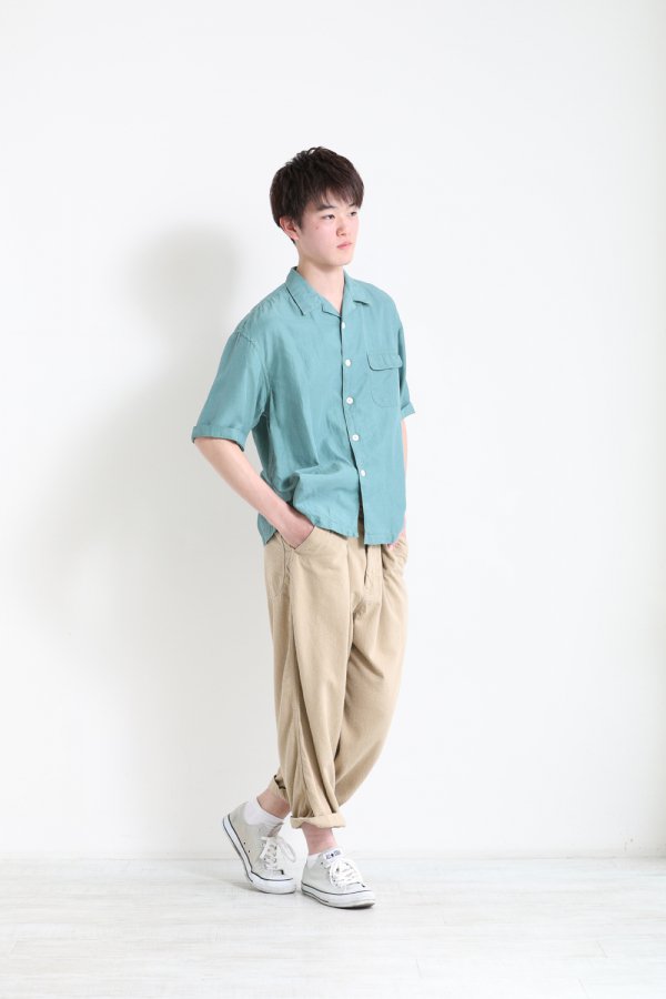 unfil(アンフィル) 【MENS】cotton&silk-twill open collar short