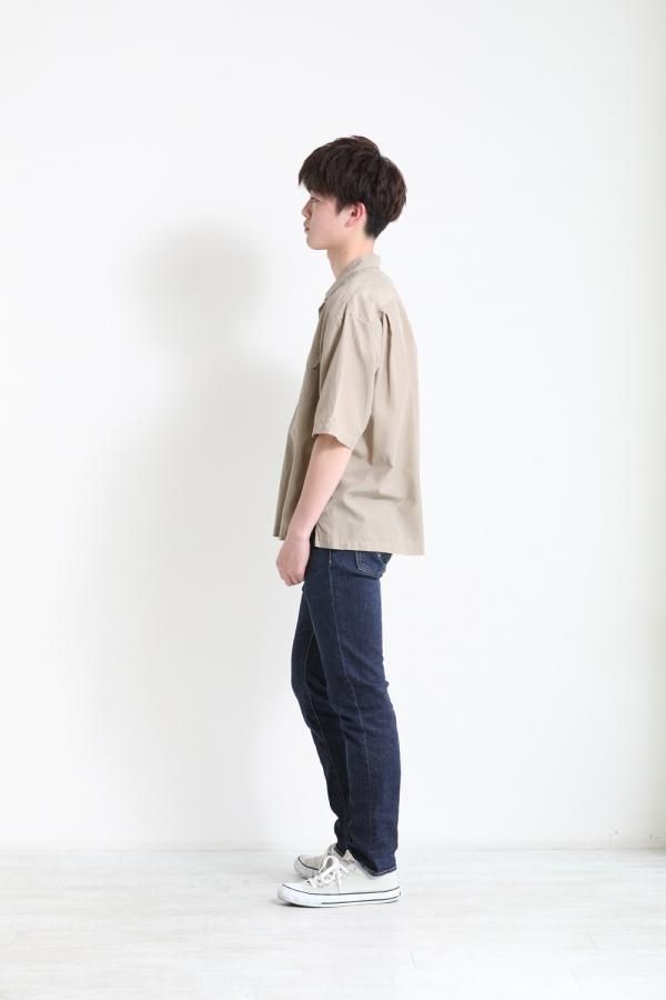 unfil(アンフィル) 【MENS】cotton&silk-twill open collar
