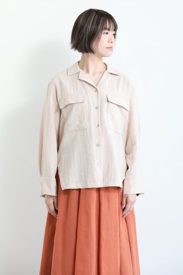 ELENDEEK(エレンディーク) OPEN COLLAR SAFARI SHIRT BGE - YAMAROKU