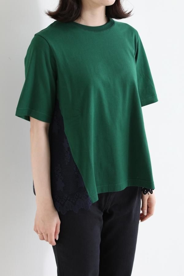 新品登場 MUVEIL(ミュベール) ブドウレースコンビカットソー darkgreen トップス