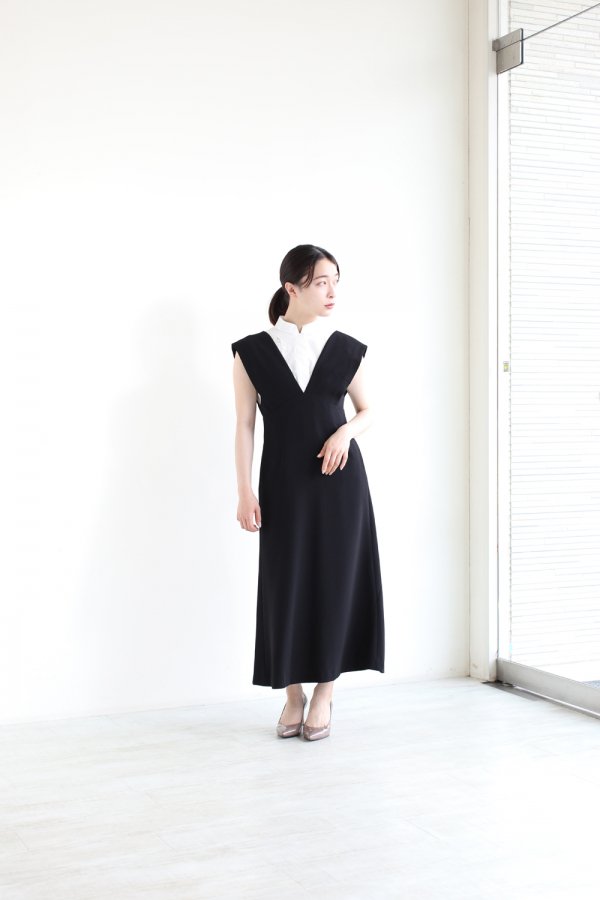 Mame Kurogouchi(マメ) V Neck Sleeveless Dress - YAMAROKU（ヤマロク 