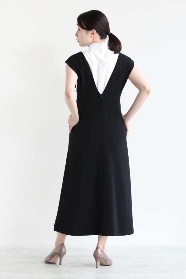 mame kurogouchi wool v-neck dress ワンピース - ロングワンピース