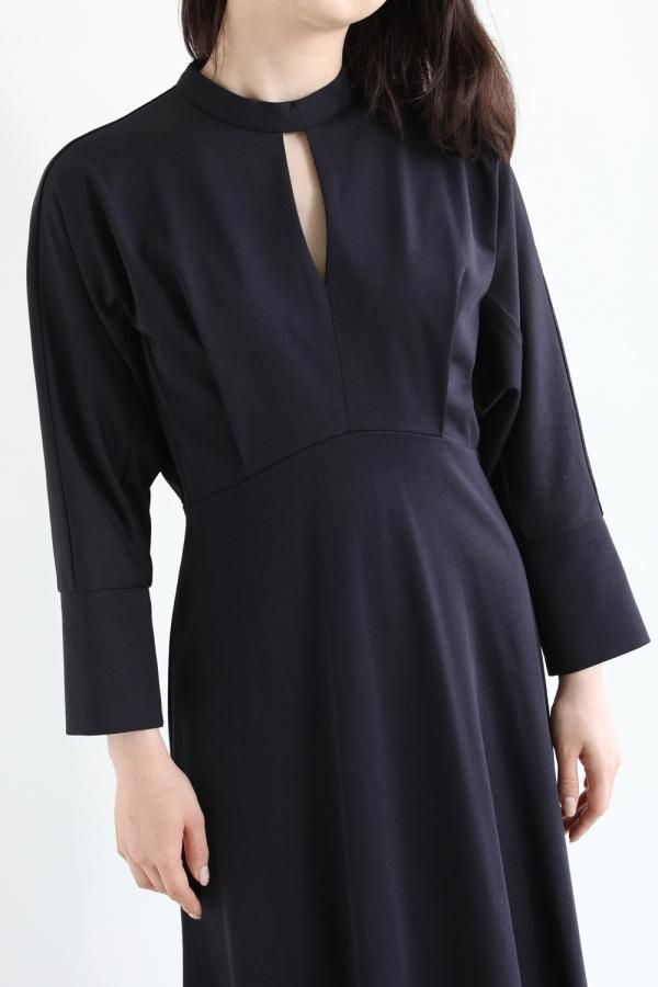 Mame Kurogouchi(マメ) Cotton Jersey Dress NAVY - YAMAROKU Mame Kurogouchi(マメ) Cotton Jersey Dress NAVY - YAMAROKU