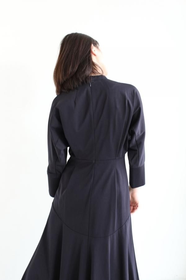 Mame Kurogouchi(マメ) Cotton Jersey Dress NAVY - YAMAROKU Mame Kurogouchi(マメ) Cotton Jersey Dress NAVY - YAMAROKU