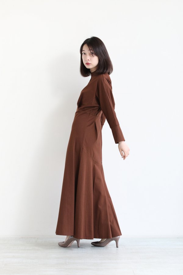 Mame Kurogouchi Cotton Jersey Dress ブラウン-