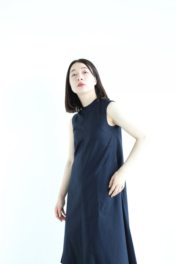 Mame Kurogouchi(マメ) Cotton Double Cloth Sleeveless Dress - YAMAROKU（ヤマロク）  オンラインストア