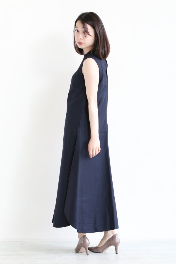 Mame Kurogouchi(マメ) Cotton Double Cloth Sleeveless Dress - YAMAROKU（ヤマ