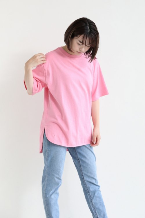 MACPHEE(マカフィ) COTTON JERSEY クルーネックプルオーバー ピンク