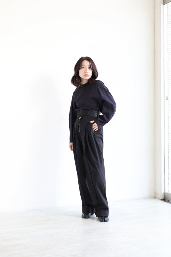 Mame Kurogouchi(マメ) Cotton Jersey Pullover NAVY - YAMAROKU