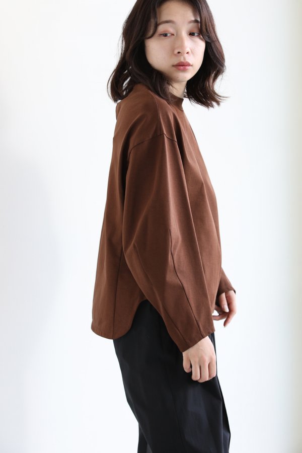 Mame Kurogouchi(マメ) Cotton Jersey Pullover BROWN - YAMAROKU