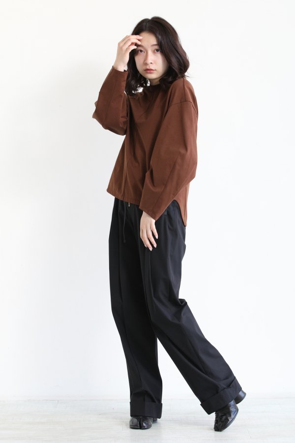 Mame Kurogouchi(マメ) Cotton Jersey Pullover BROWN - YAMAROKU 