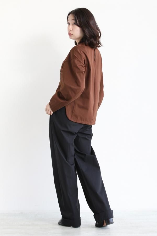 Mame Kurogouchi(マメ) Cotton Jersey Pullover BROWN - YAMAROKU