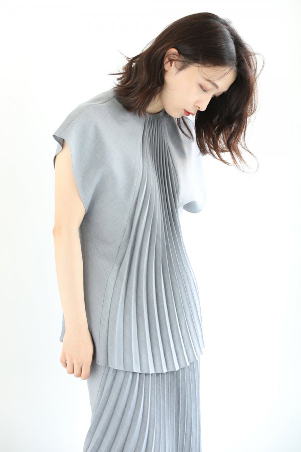 Mame Kurogouchi(マメ) Curved Pleated Top - YAMAROKU（ヤマロク