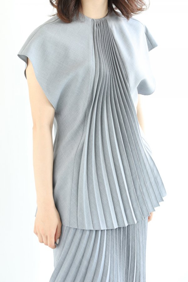 Mame Kurogouchi(マメ) Curved Pleated Top - YAMAROKU（ヤマロク