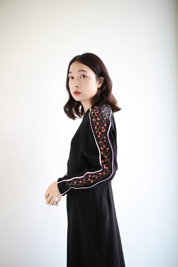 Mame Kurogouchi(マメ) Osmanthus Motif Embroidery Dress - YAMAROKU 