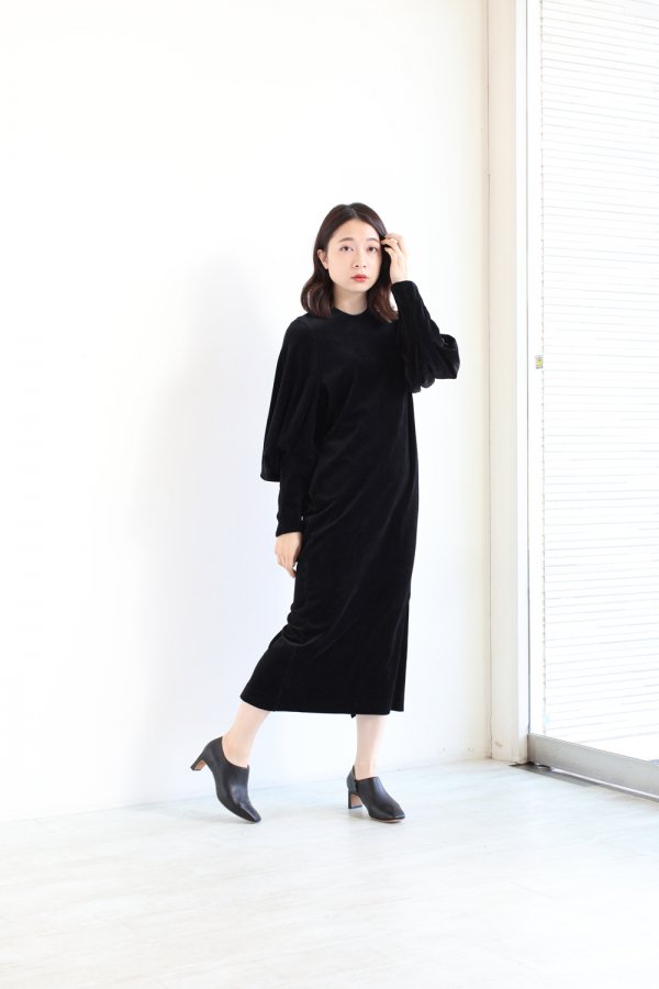 Mame Kurogouchi(マメ) Ribbed Velour Jersey Dress - YAMAROKU