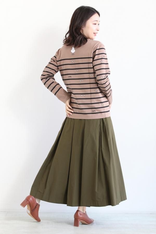 MUVEIL(ミュベール) ミッフィーコラボボーダーロンT beige×black