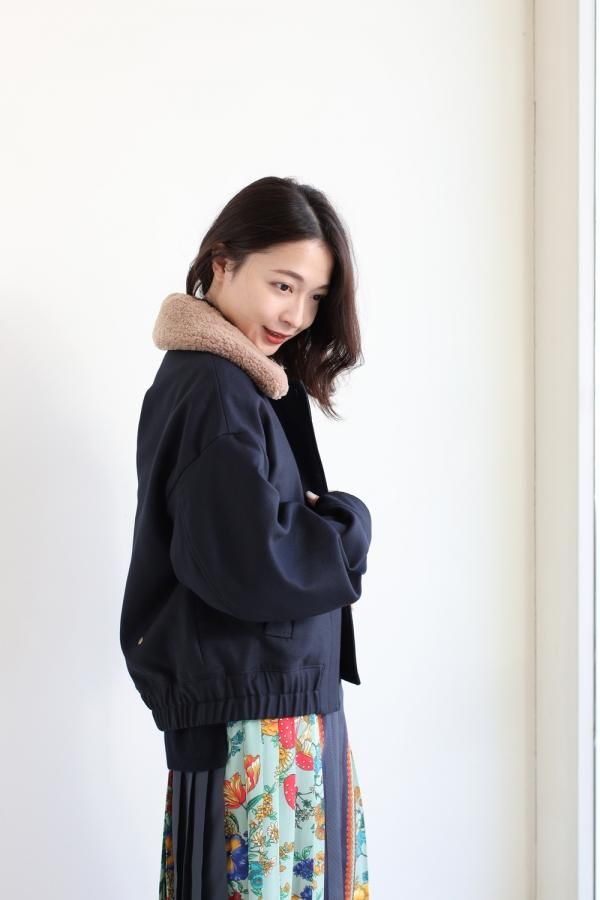 ミュベール　ボアジャンパー MUVEIL(ミュベール)の裏毛ボアブルゾン通販 | mirabella（ミラベラ