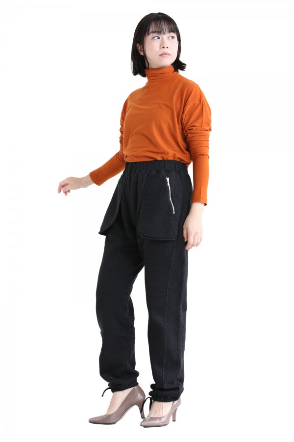 unfil(アンフィル) vintage cotton-fleece tuck pants - YAMAROKU