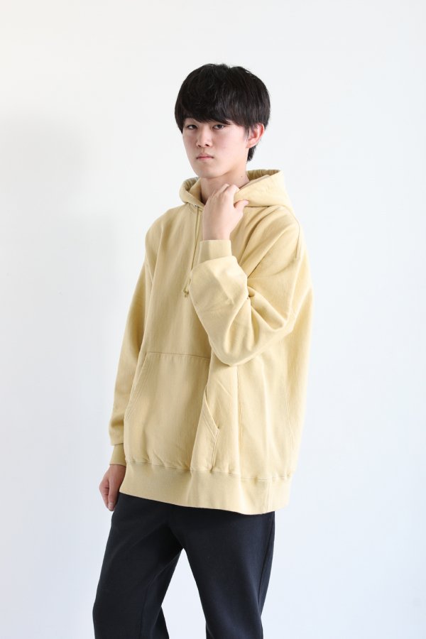 unfil(アンフィル) 【UNISEX】vintage cotton-fleece hoodie lemon 