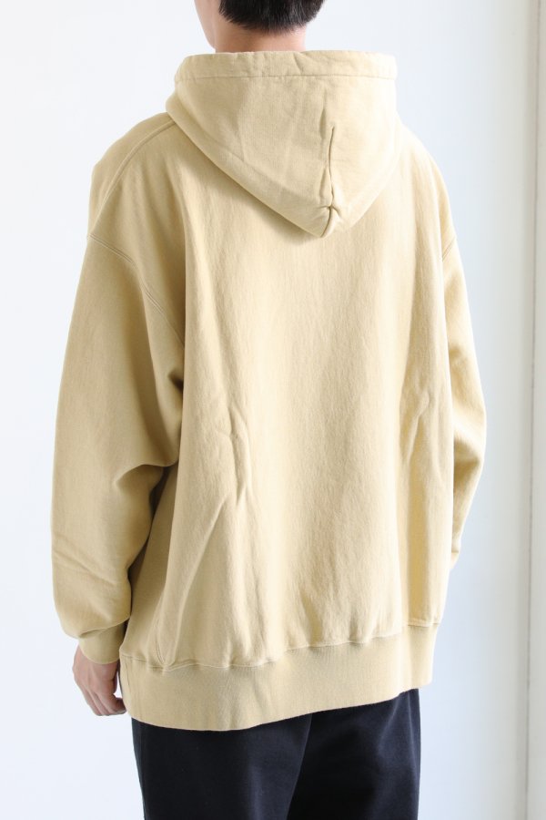 unfil(アンフィル) 【UNISEX】vintage cotton-fleece hoodie lemon 