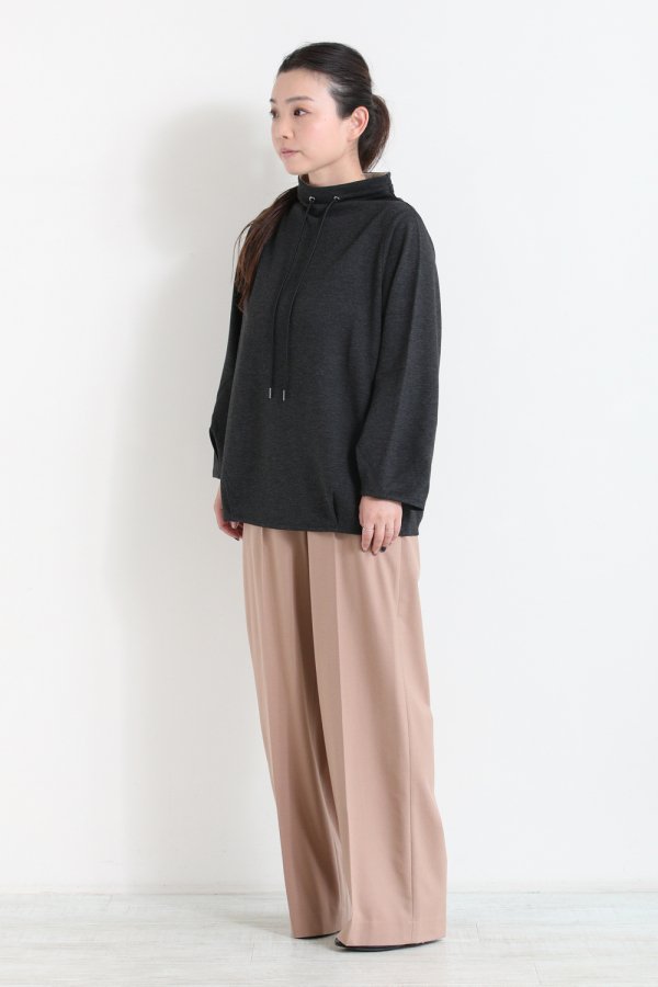 Theory(セオリー) DOUBLE KNIT LT DRAWSTRING TOP CHARCOAL/OATMEAL 