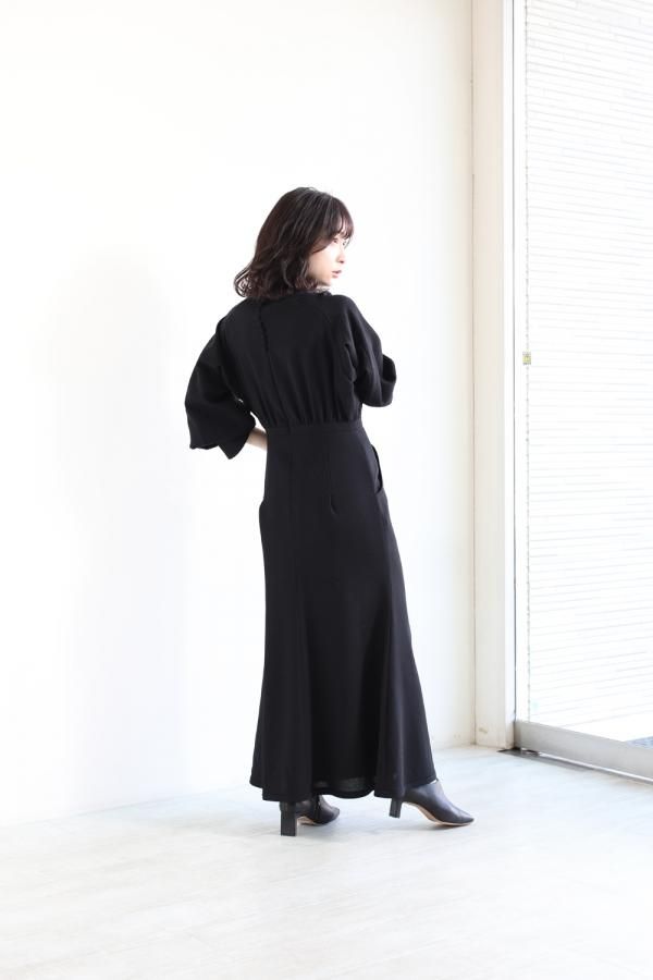 Mame Kurogouchi(マメ) Wool Georgette Flare Dress - YAMAROKU ...