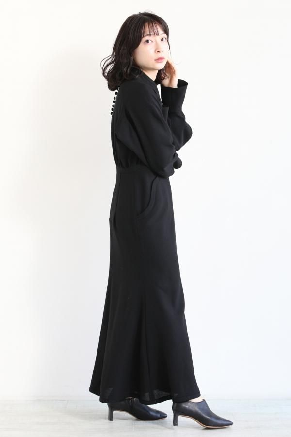 Mame Kurogouchi(マメ) Wool Georgette Flare Dress - YAMAROKU