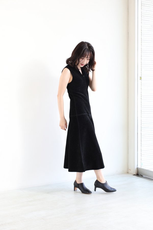 Mame Kurogouchi(マメ) V-Neck Double Faced Knitted Dress - YAMAROKU ...