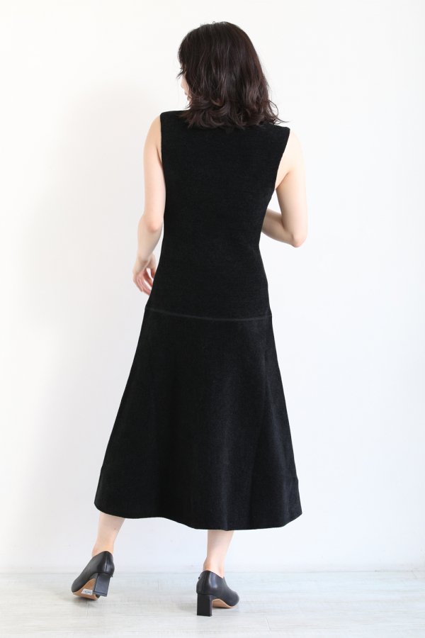 Mame Kurogouchi(マメ) V-Neck Double Faced Knitted Dress - YAMAROKU