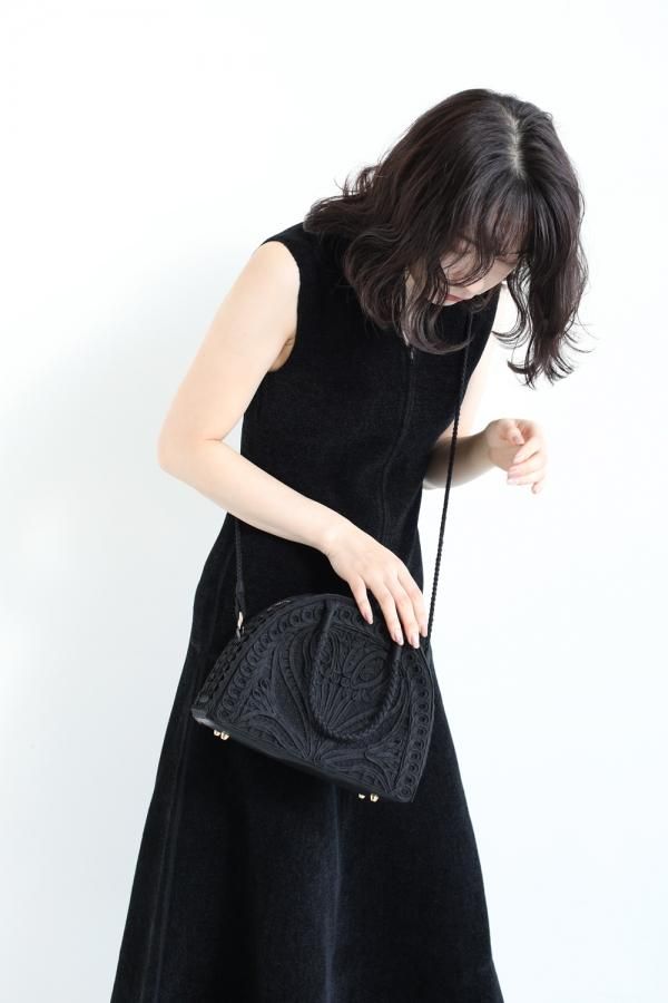 Mame Kurogouchi(マメ) Cording Embroidery Demi Lune Handbag