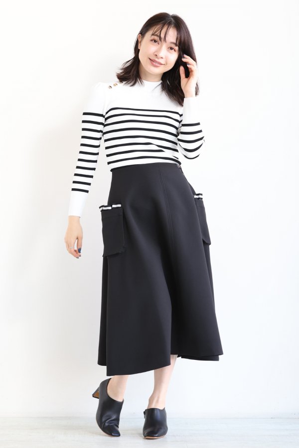 BORDERS at BALCONY(ボーダーズアットバルコニー) SIDE POCKET SKIRT 