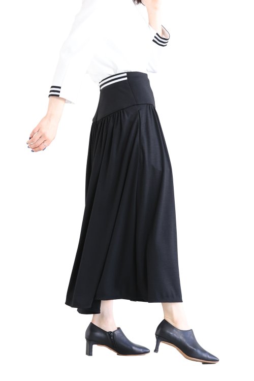 ボーダーズアットバルコニー／weekend gathered skirt - ひざ丈スカート