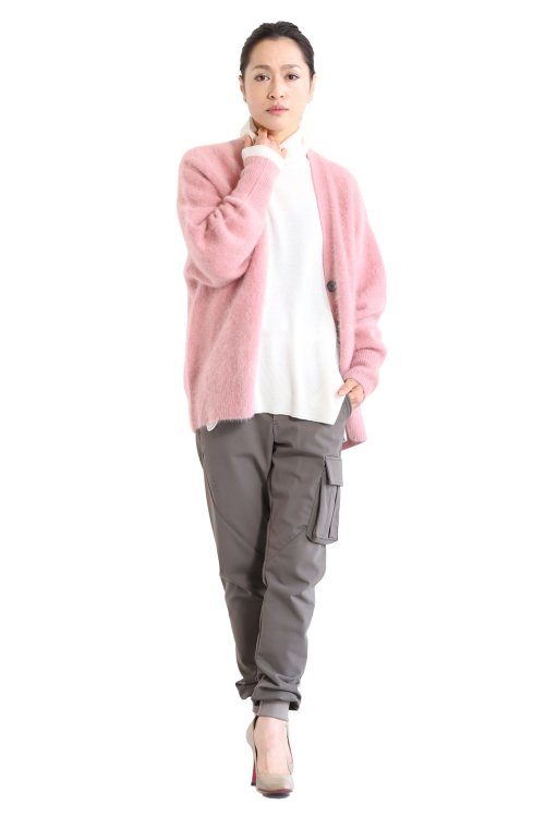 araara(アラアラ) Raccoon Vneck Cardigan pink - YAMAROKU（ヤマロク