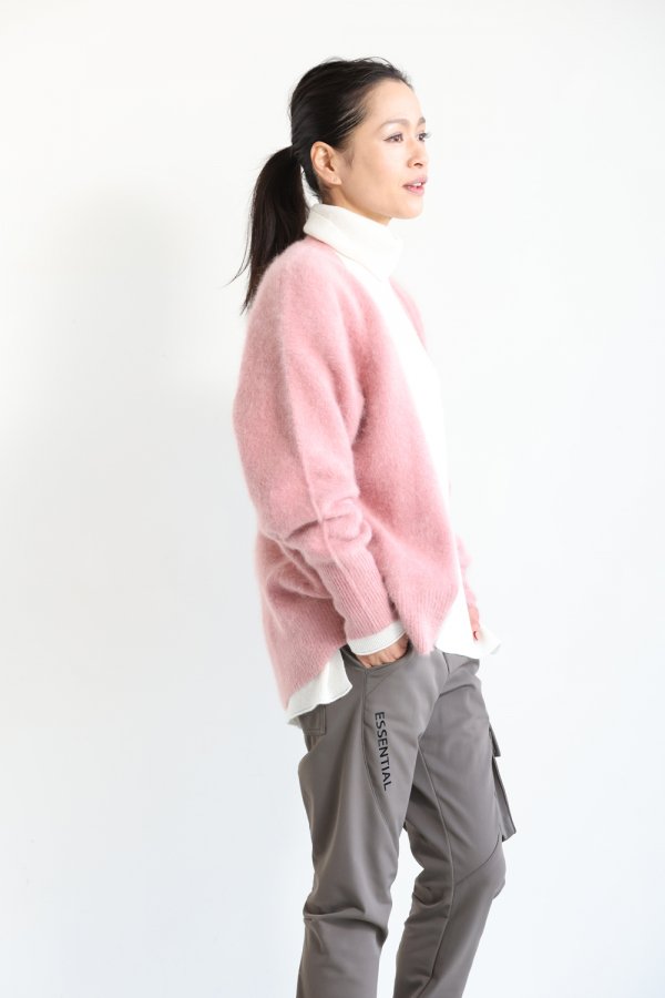 araara(アラアラ) Raccoon Vneck Cardigan pink - YAMAROKU（ヤマロク