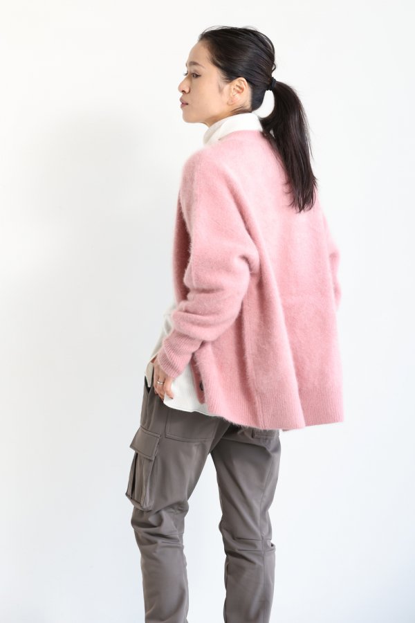 araara アラアラ Raccoon Vneck Cardigan pink-